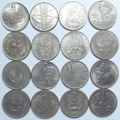 Zestaw 8 monet 10 zł okolicznościowe 1967 - 1972 r