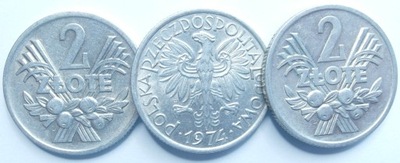 Moneta 2 zł złote Jagody 1974 r ładna