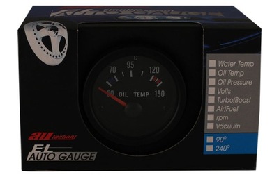 WSKAŹNIK TEMPERATURY OLEJU czarna tarcza zegar vdo Auto Gauge