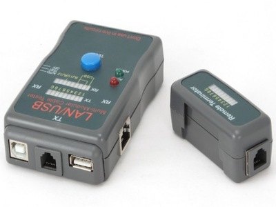 Tester diodowy kabli RJ45 RJ11 UTP STP USB AA/AB