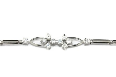 SREBRNA BRANSOLETKA RODOWANA Z CYRKONIAMI ! ! !