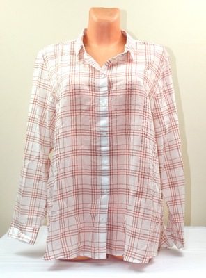 Koszula bluzka stylowa kratka guziki bawełna 50