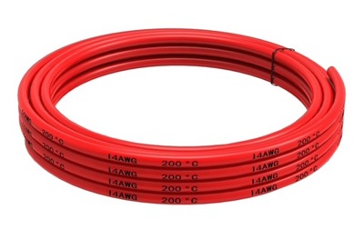 Przewód silikonowy 14 AWG czerwony 1mb