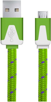 Kabel USB MICRO A-B 1m płaski ZIELONY
