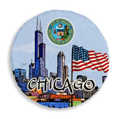 CHICAGO ILINOIS USA magnes lodówkę kamień 520 M