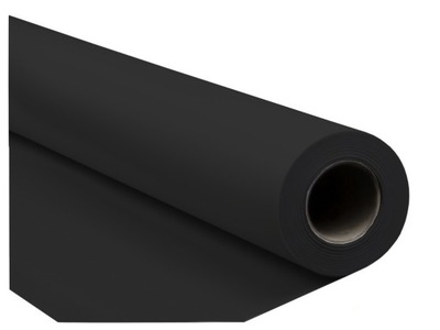 CZARNE TŁO KARTONOWE PAPIEROWE 1.35x5m na tulei BLACK wysoka gramatura