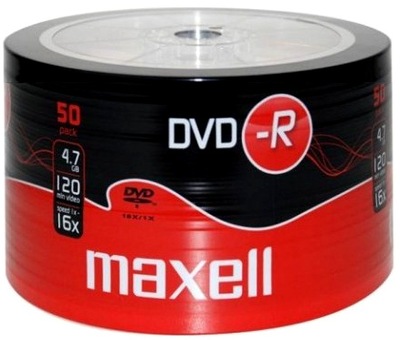 2 x PŁYTY DVD-R Maxell 4,7GB x16 50 szt