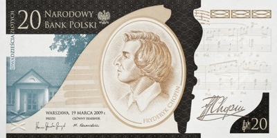 Banknot 20 zł Fryderyk Chopin