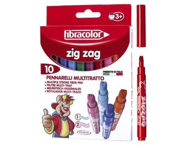 FIBRACOLOR MAZAKI DEKORACYJNE 10 KOLORÓW ZIG ZAG