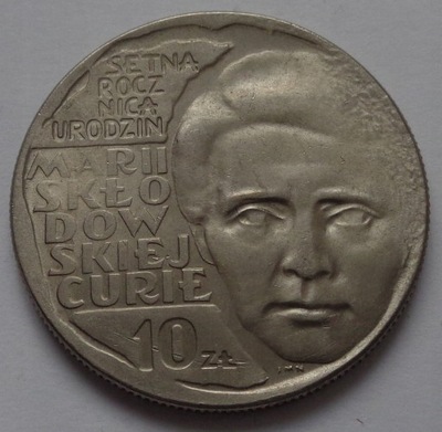 POLSKA -1967- 10 ZŁOTYCH - PRL - M. SKŁODOWSKA - CURIE