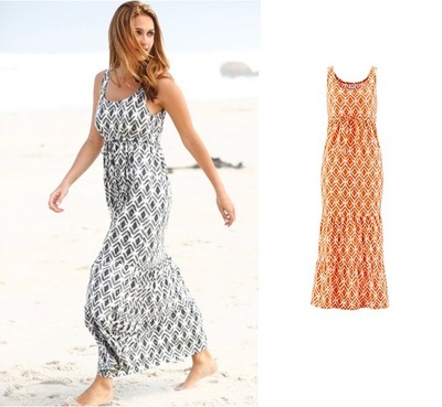 BONPRIX DŁUGA MAXI SUKIENKA AZTEC XS ETNO BOHO 34