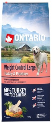 ONTARIO AD LARGE WEIGHT CONTROL 12kg MISKA GRATIS