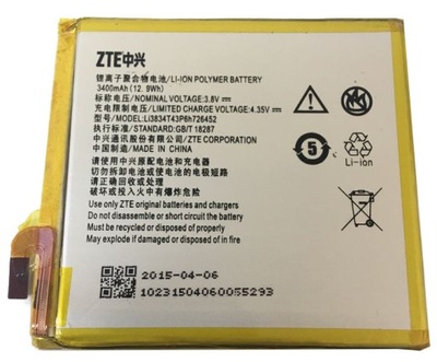 BATERIA ZTE Li3834T43P6h726452 A450 Blade V2 Q509T