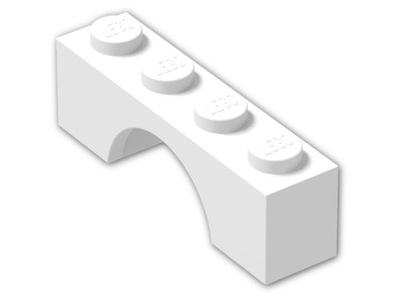 08876 LEGO 3659 - brick 1x4, mostek - biały - 1szt