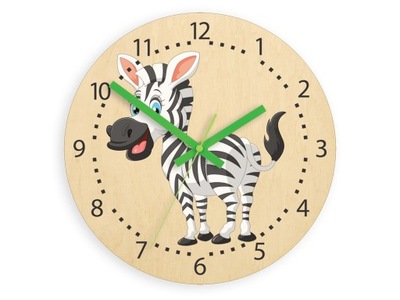 Zegar dla dziecka Zebra PIĘKNY CYFRY na Prezent