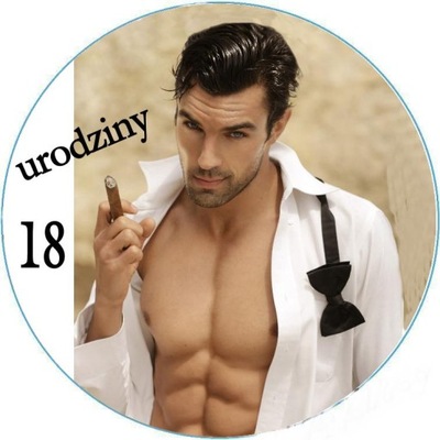 id_7274 OPŁATEK WAFLOWY NA TORT WAFEL MEN BOYS 18stka 18 URODZINY DLA NIEJ