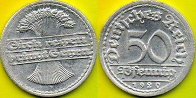 NIEMCY 50 Pfennig 1920 r. F