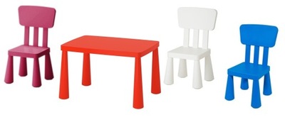 IKEA ZESTAW MAMMUT 3 x krzesełko + stolik KOLORY