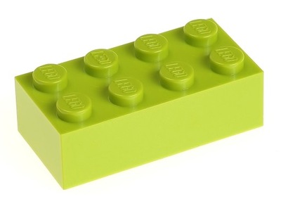 LEGO Klocek zwykły 2x4 3001 limonka - 4 szt.