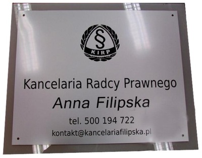 Tablica zewn. informacyjna grawer z firmowym LOGO