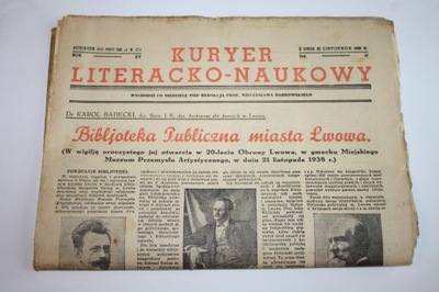 KURYER 1938 BIBLIOTEKA LWOWSKA KOSZYCE KAJMANY