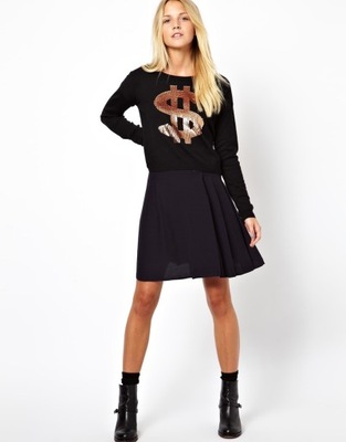 ASOS sweter z cekinową aplikacją angora 38 M