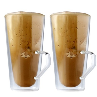 FILIŻANKI TERMICZNE PODWÓJNE SZKŁO DO KAWY LATTE x2