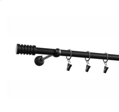 KARNISZ CZARNY POJEDYNCZY 19 MM 240 CM KOMPLETNY