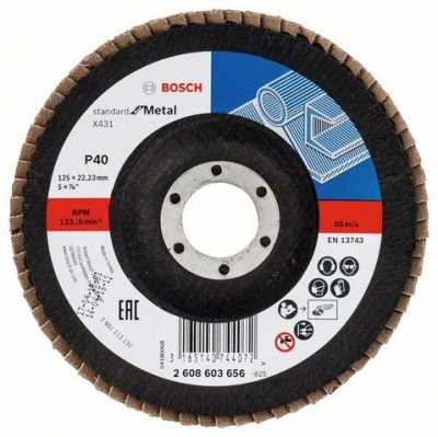 Pätka disk kužeľ. BOSCH 125 mm, P40 10 Ks