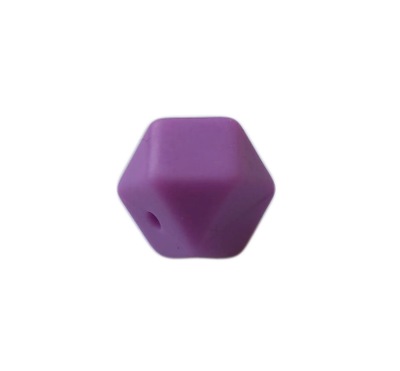 2szt. koraliki silikonowe heksagon 14mm fioletowe