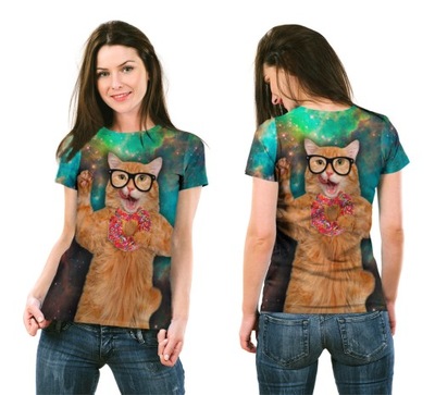 KOSZULKA 3D T-shirt UROCZY KOTEK XL MODA PL