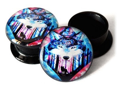 Tunel plug watercolor tattoo wilk galaxy 5mm