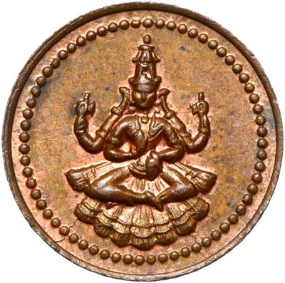Indie - PUDUKKOTTAI - moneta - 1 AMMAN CASH 1886-1947 Brąz - Sri Brihadamba