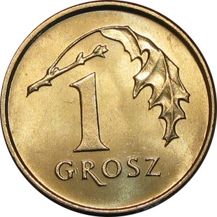 1 gr grosz 2002 mennicza z worka lub rolki