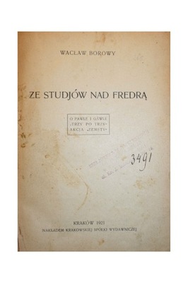 BOROWY ZE STUDJÓW NAD FREDRĄ 1921