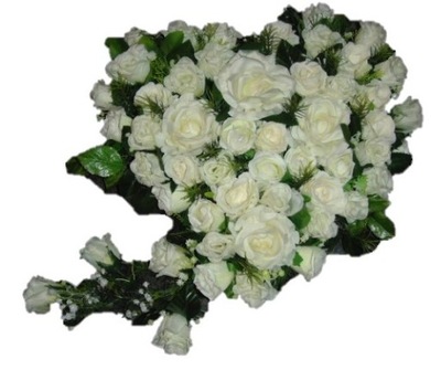 STROIK na grób kwiaty róże SERCE cmentarz pogrzeb