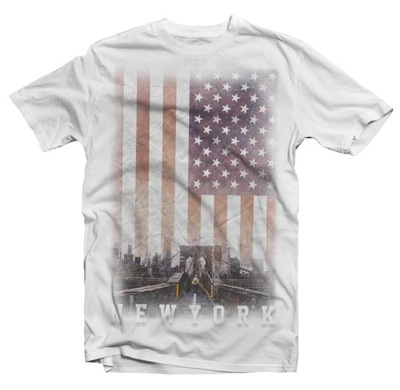 KOSZULKA T-SHIRT FLAGA USA NEW YORK XL