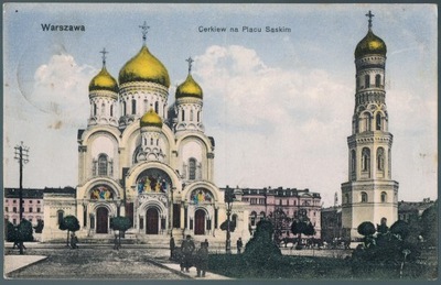 Warszawa Katedra Cerkiew na Placu Saskim 1916