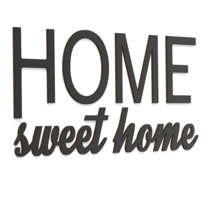 3D Napisy na ścianę Drewniane HOME sweet home