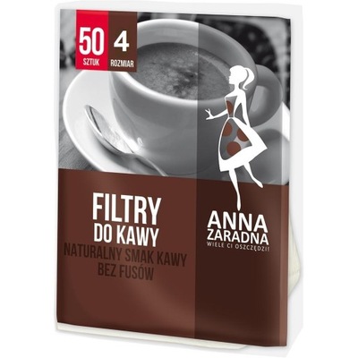 Anna Zaradna Filtry do kawy rozmiar 4 50 szt.