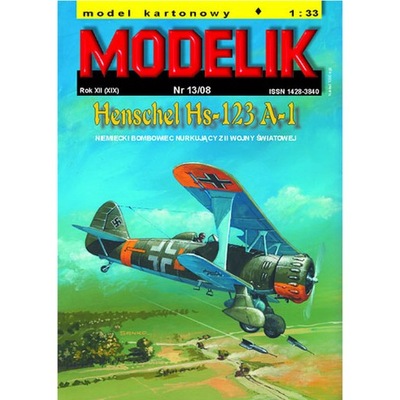 Modelik 13/08 Samolot HENSCHEL Hs-123 A-1 1:33