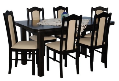 Zestaw RODOS stół 90x160/240 i 6 krzeseł