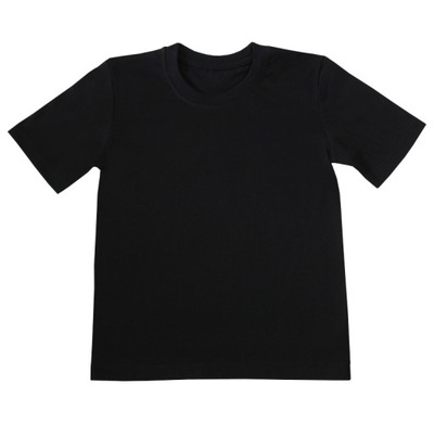 Gładka czarna koszulka t-shirt *140* Gracja
