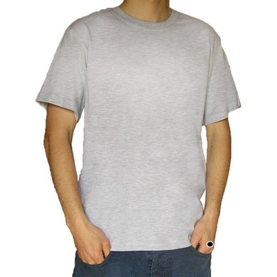 TheCo - Gładka koszulka t-shirt - melanż - M