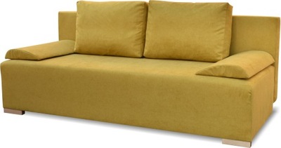 Sofa kanapa rozkładana z funkcją spania dwuosobowa Ecco Plus Musztardowa