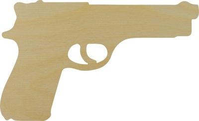 Pistolet drewniany ze sklejki decoupage 10cm