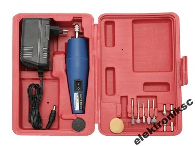 Mini wiertarka z zasilaczem + akcesoria ELEKTRONIK