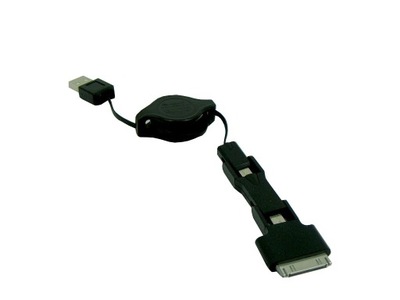 Kabel 3w1 zwijany micro USB mini USB do iPh 4 4G 4
