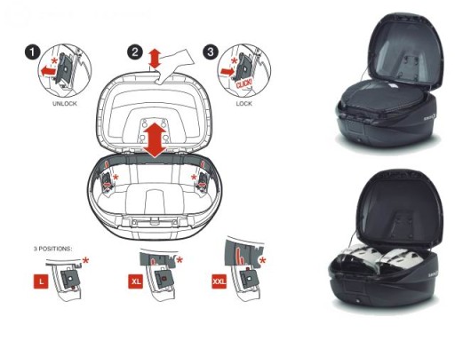 ВЕРХНИЙ КЕЙС МОТОЦИКЛА SHAD SH58X РЕГУЛИРУЕМЫЙ