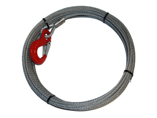 lina stalowa z hakiem HS - 7mm x 20m 3,55t 6x19